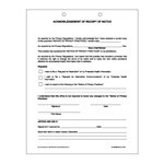 acknowledgement of receipt of notice